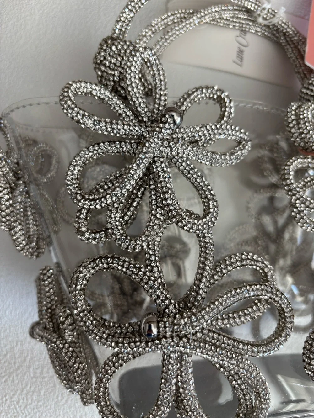 NWT cult gaia clear tote with silver floral beading